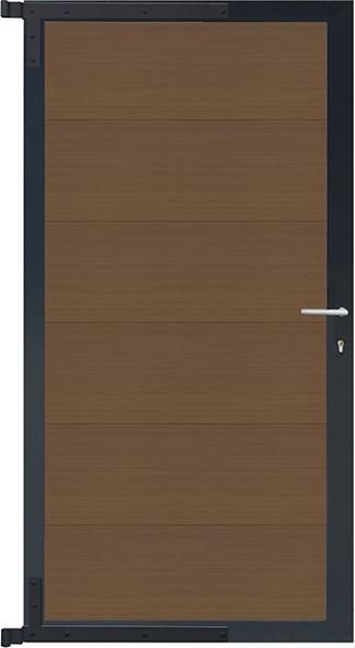 MAX-XL-Tor-Komplettset 90 x 173 cm, Füllung teakRahmen anthrazit
