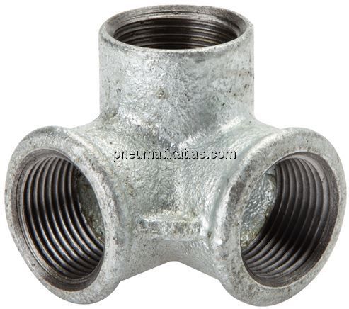 Winkelverteiler 3 x Rp 3/8" (IG), Temperguss verzinkt