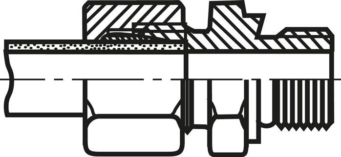 Gerade Schneidringverschr. R 1/8"-4 LL (M8x1), Stahl verzinkt