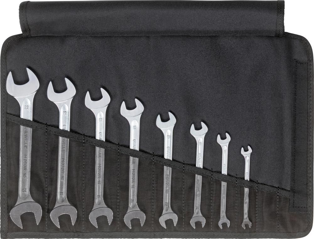 Doppelmaulschlüssel-Satz DIN 3110 6-22mm 8-teilig in Rolltasche Stahlwille