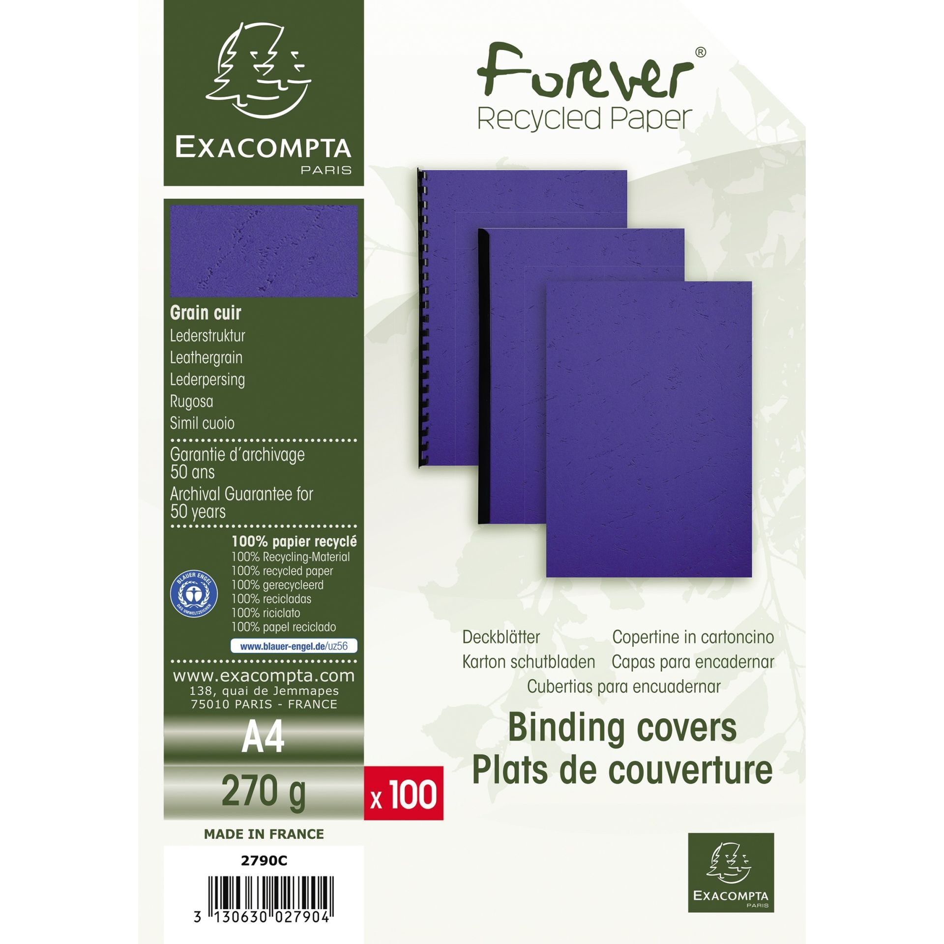 Einbanddeckel Evercover A4 blau 100St.