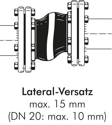 Kompensator, DN20-PN16 (DIN), EPDM