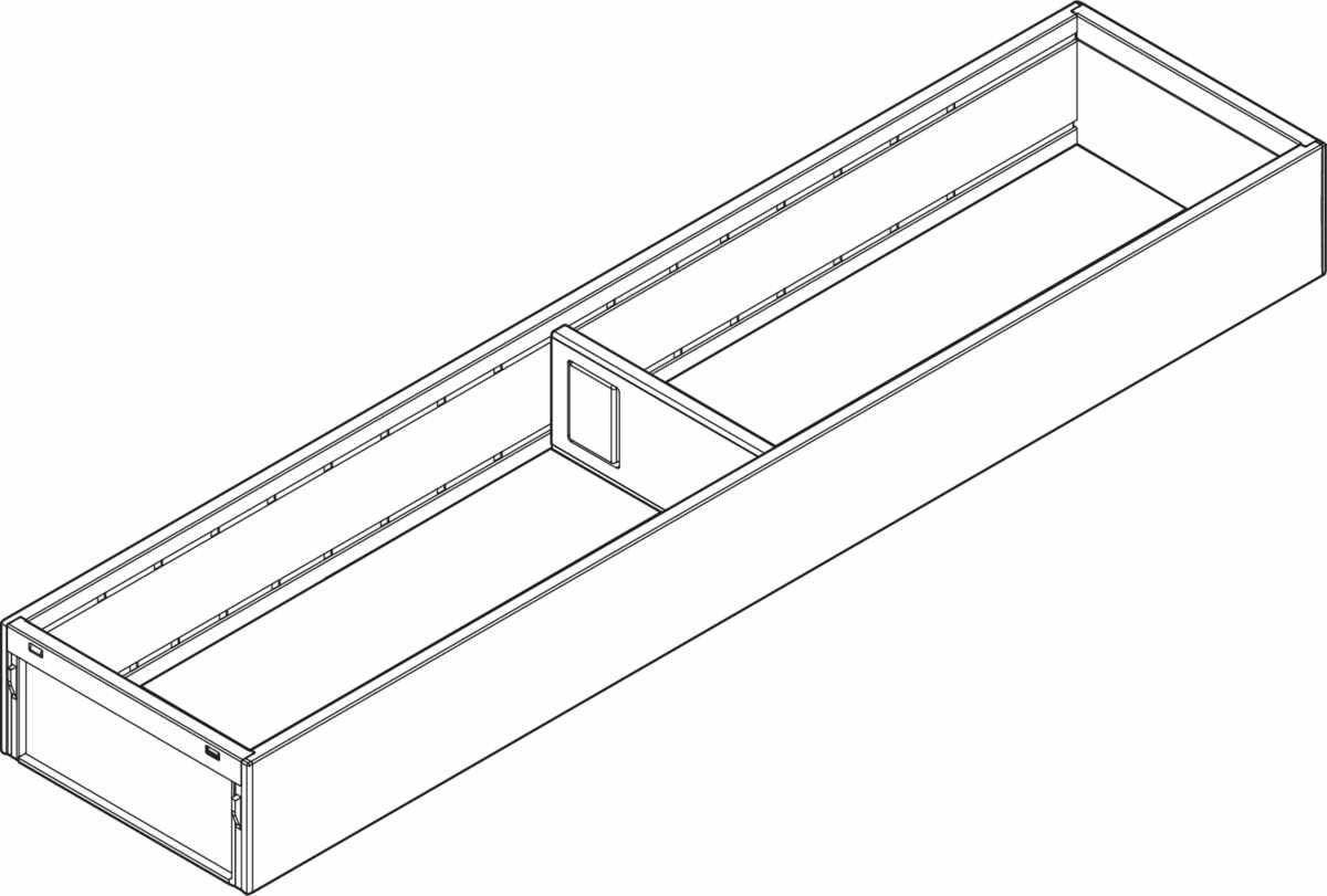 AMBIA-LINE Rahmen, für LEGRABOX/MERIVOBOX Schubkasten, Stahl, NL=500 mm, Breite=100 mm, oriongrau matt