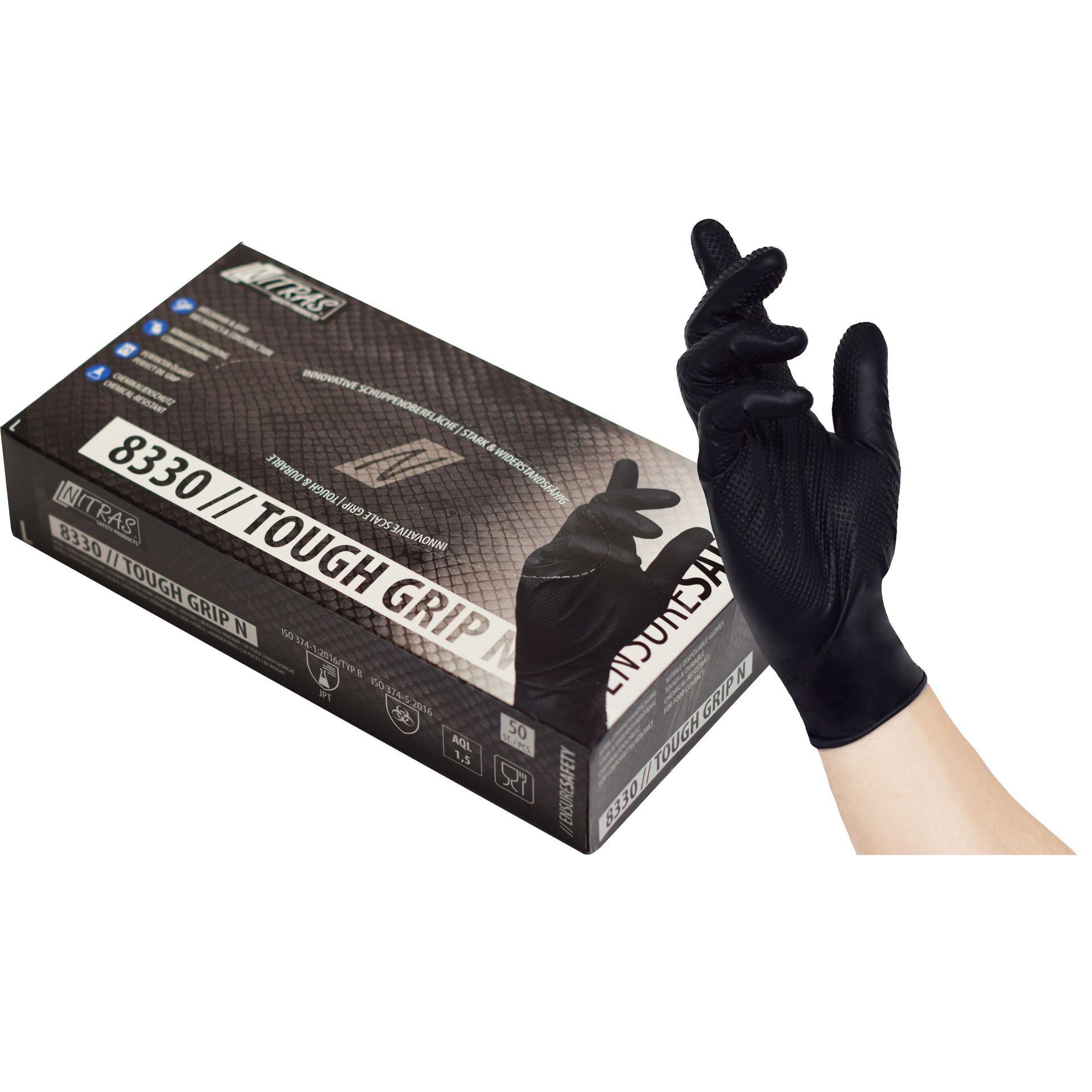 NITRAS TOUGH GRIP N, Einmalhandschuhe 8330