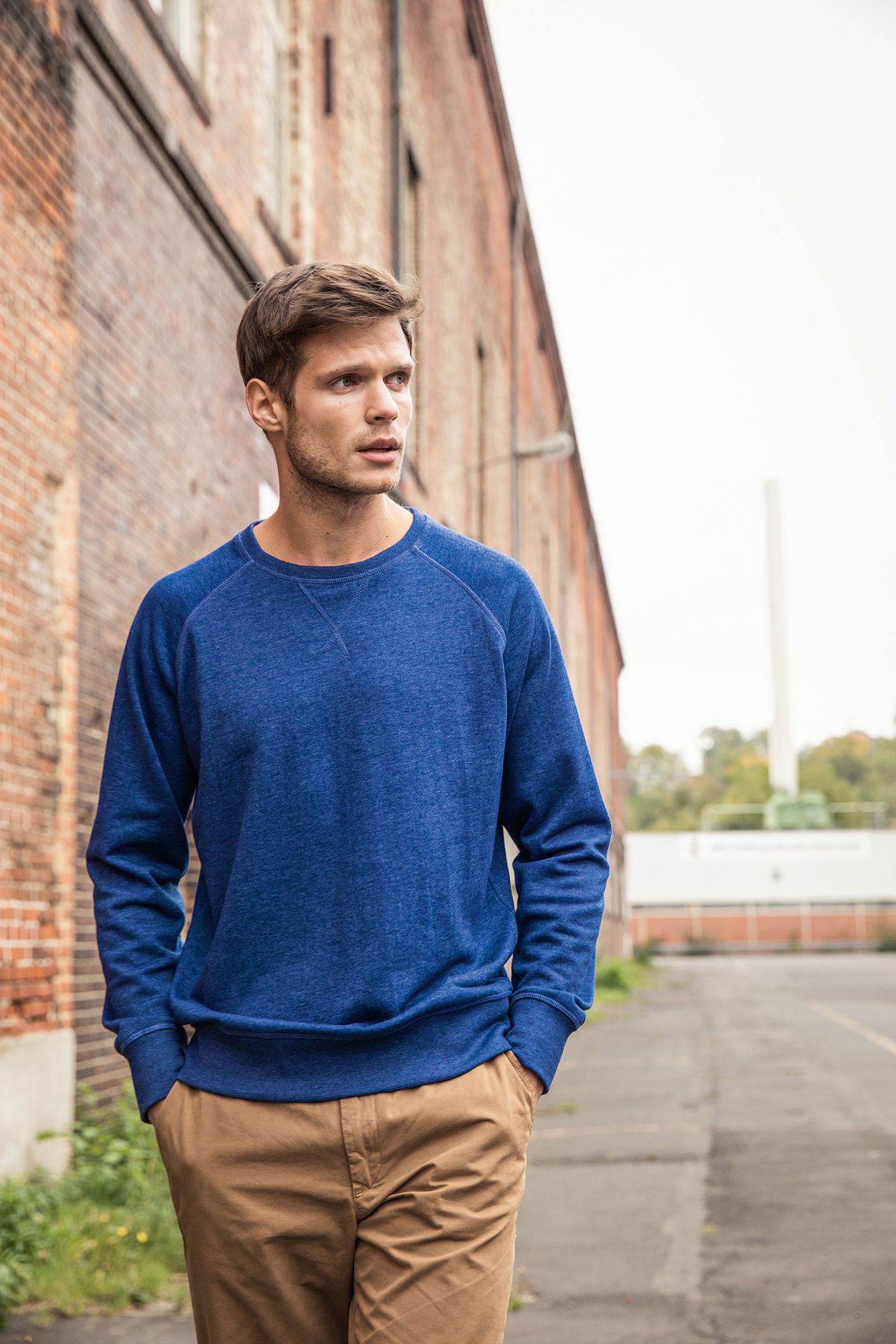 James & Nicholson 8022 Herren-Sweatshirt, Rosé-Melange, Gr. 3XL