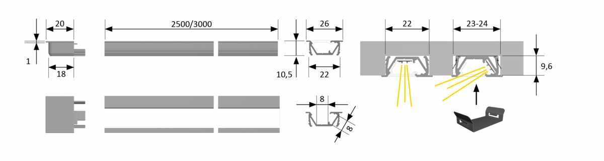 ChannelLine G2 Alu/Opal, L=3000