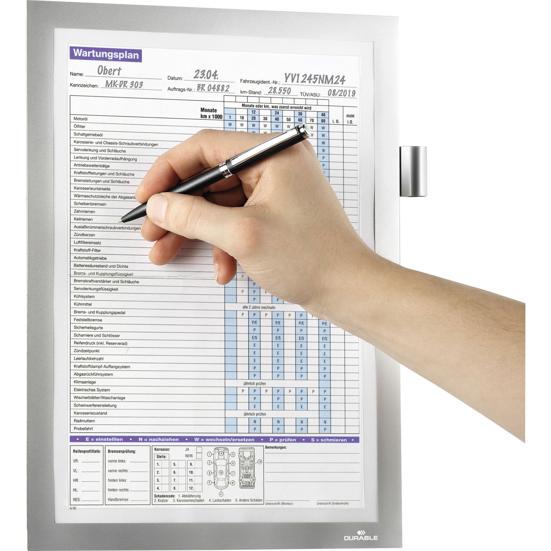 Informationsrahmen DIN A4 magnetisch silber
