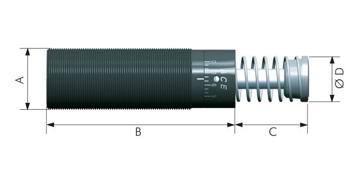 ACE-Stoßdämpfer, M 33x1,5, Hub 25 mm, Standard, einstellbar