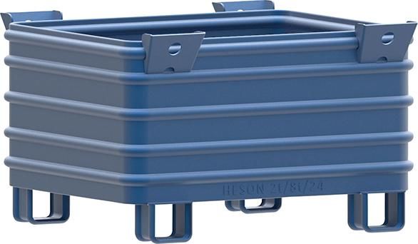 Stapelbehälter RAL5010 B1000xT800xH620 mm Nutzlast 2t Auflast 8t u-förmige Füße