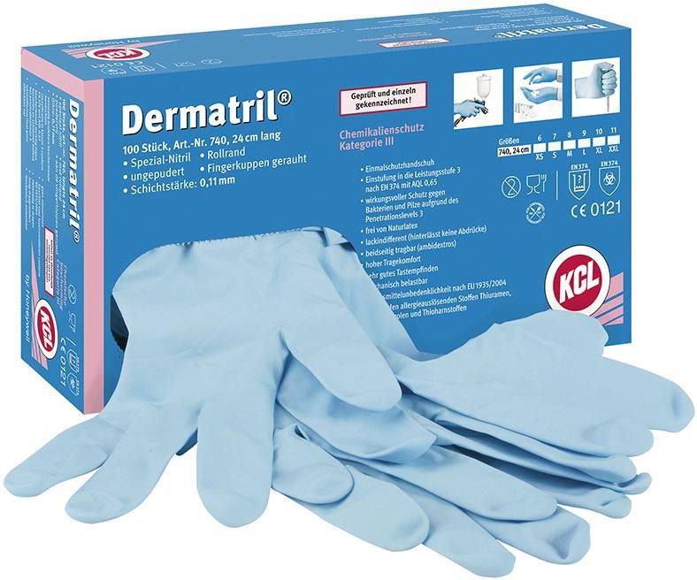 KCL Dermatril nitril 740 bl 24cm à 100, S