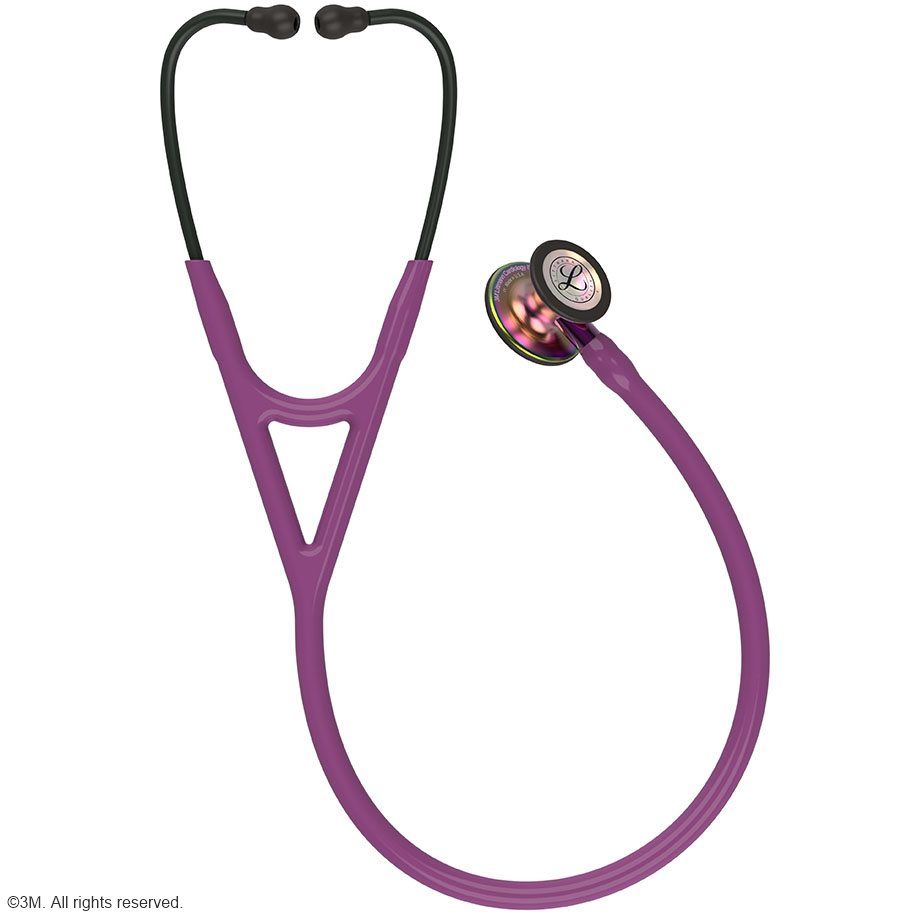 3M Littmann Cardiology IV DiagnosticStethoskop regenbogenfarbenes BruststückSchlauch pflaume, mit violettem Schlauchanschluss