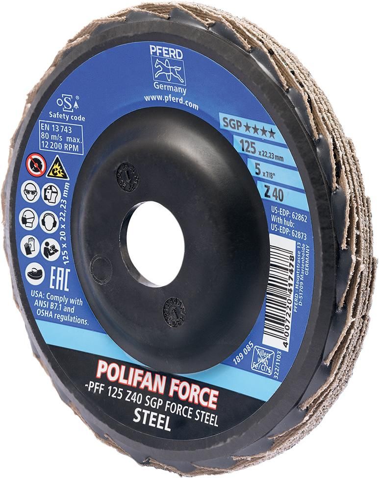 Fächerschleifscheibe FORCE SGP STEEL 115 mm Z 60 Pferd