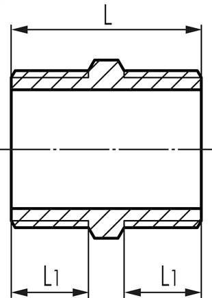 Doppelnippel, G 1/2"-G 1/2", flach dichtend, Messing