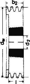 Keilrillenscheibe SPB/17, 2-rillig, 100 mm, Taper-Buchse 1610