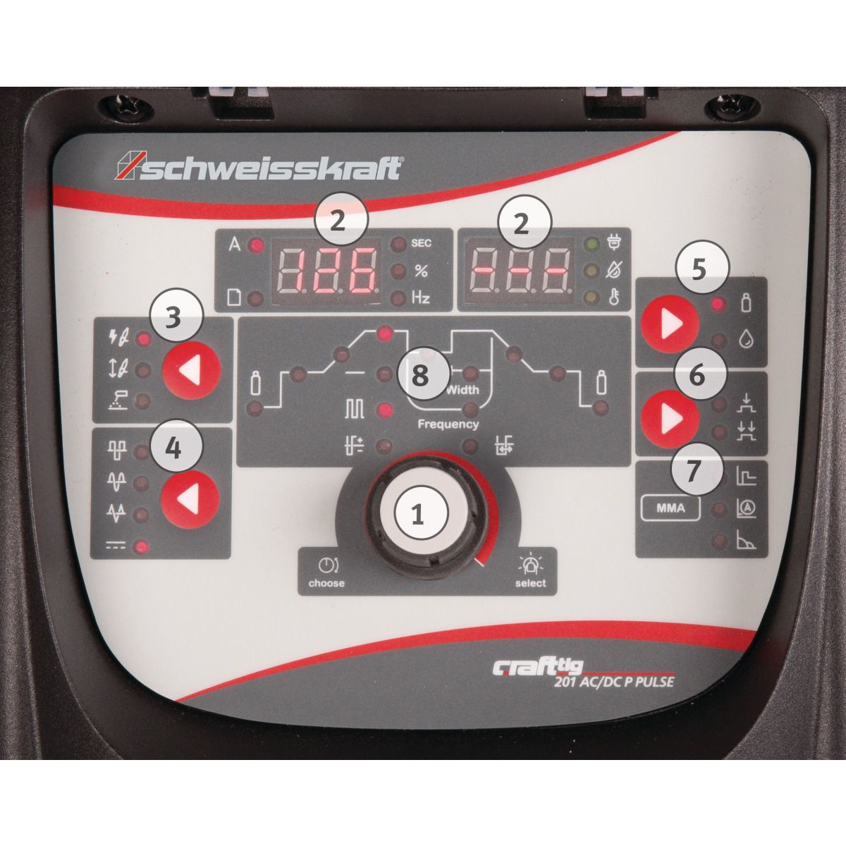 Tragbarer WIG AC/DC Inverter Schweisskraft CRAFT-TIG 201 AC/DC P PULSE Set 2