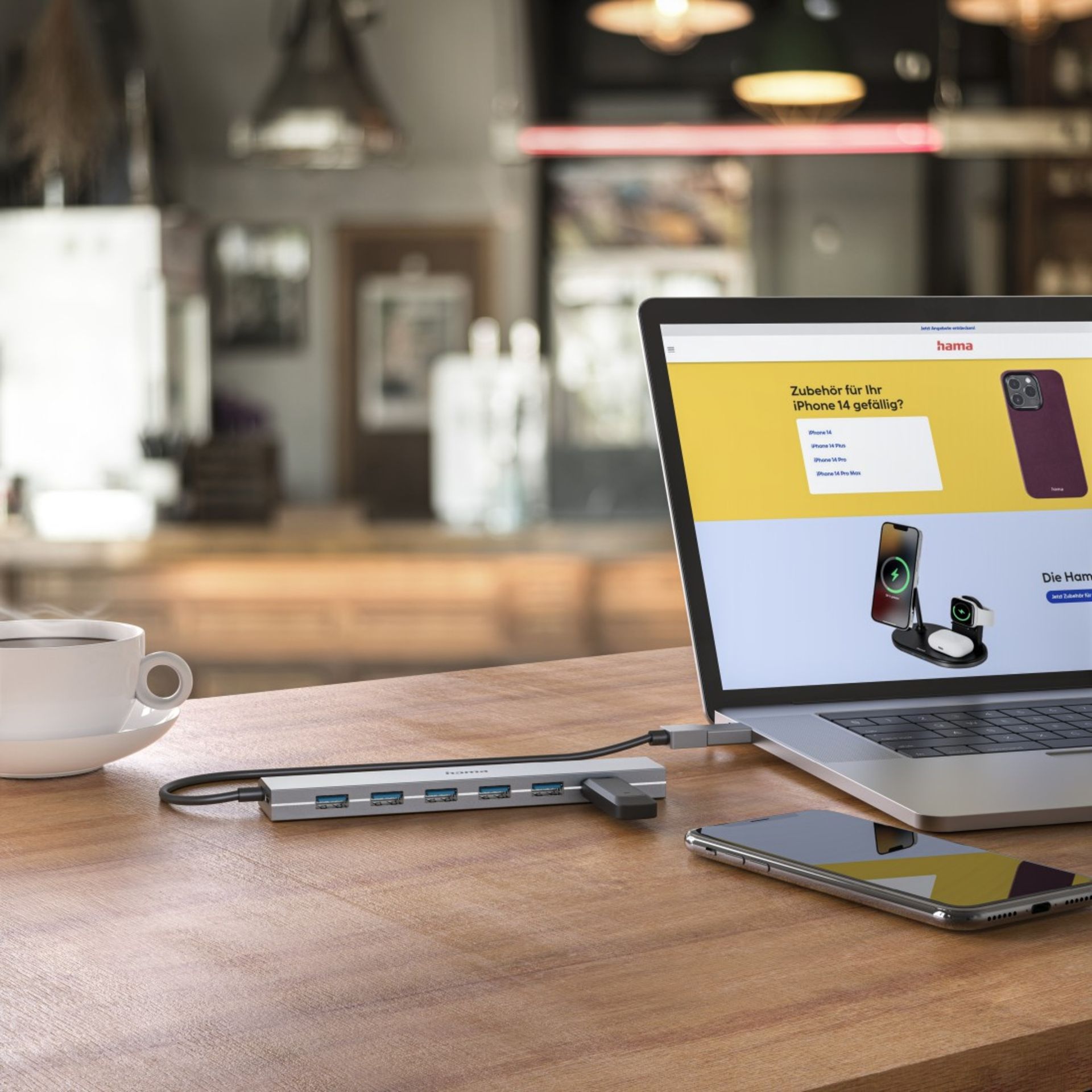 USB-Hub 7Ports inkl. USB-C Adapter/Netzteil