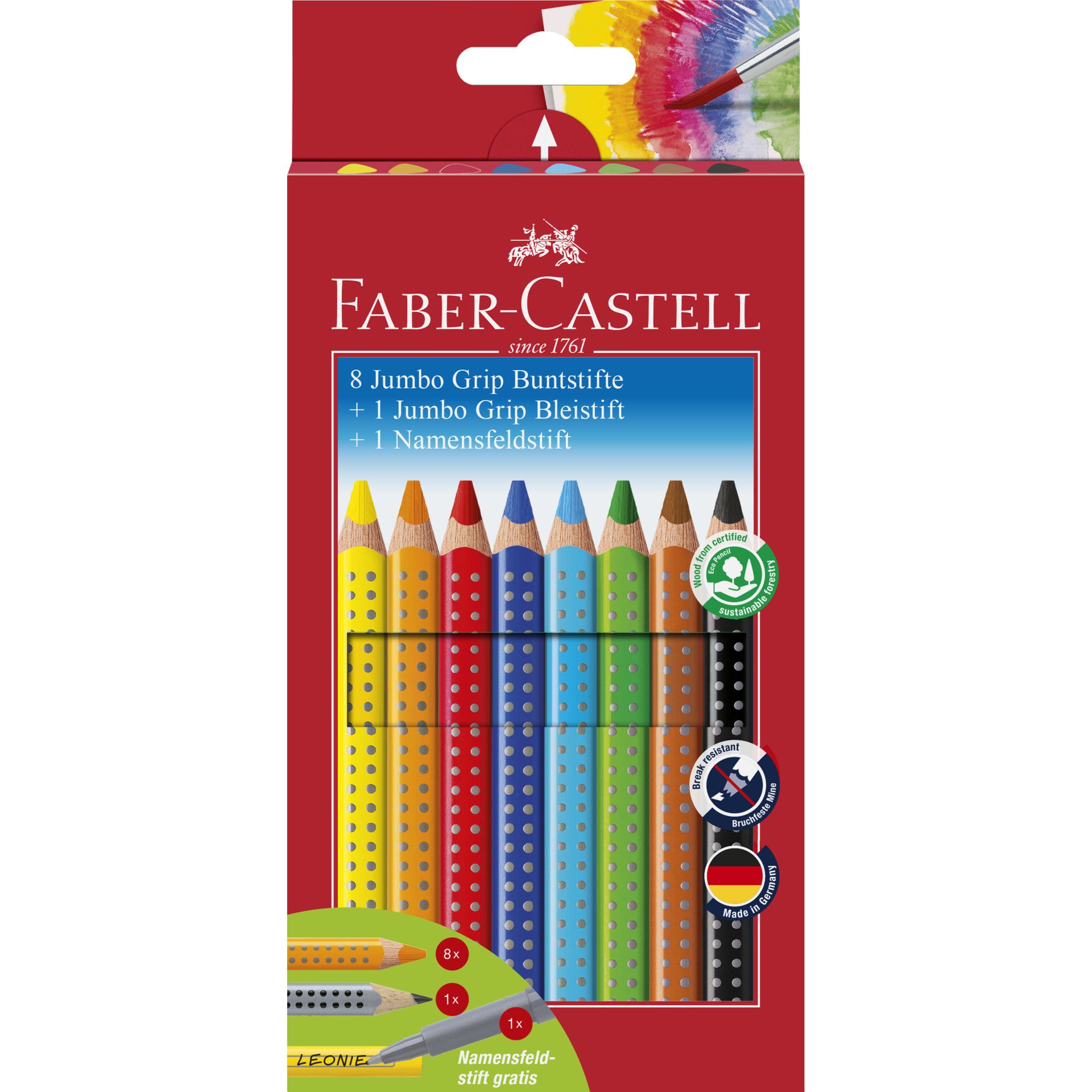 Buntstift Jumbo Grip sort 8+2St