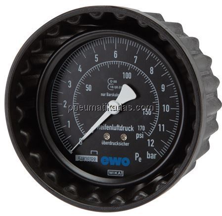 Manometer f. HRF 80mm, 0 - 12 bar, 15,9 mm Stutzen