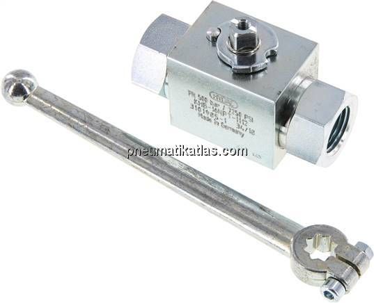 Hochdruck-Kugelhahn, Stahl, NPT 1/2", 0 bis 500bar