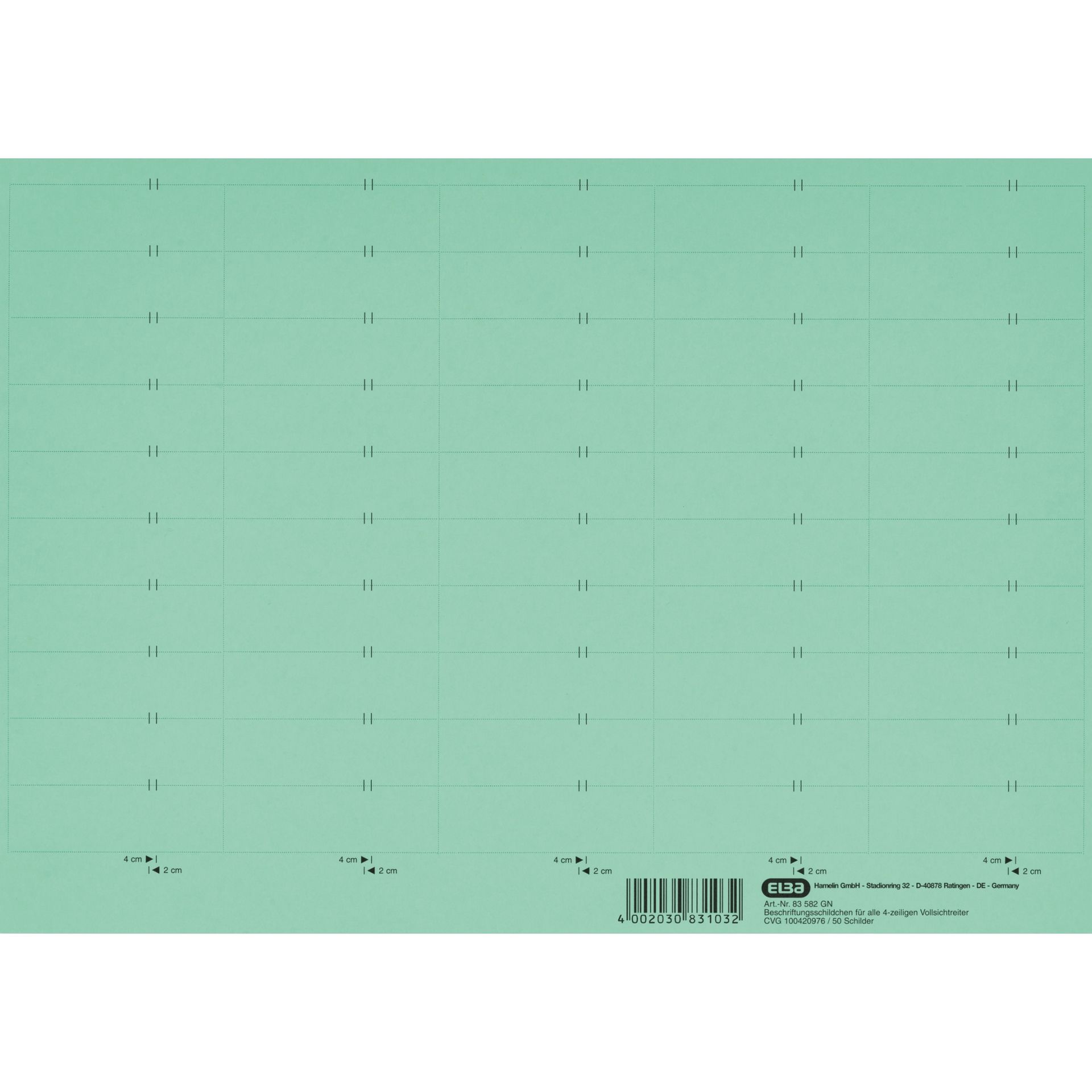 Beschriftungsschild 160g Karton grün 10x50St.