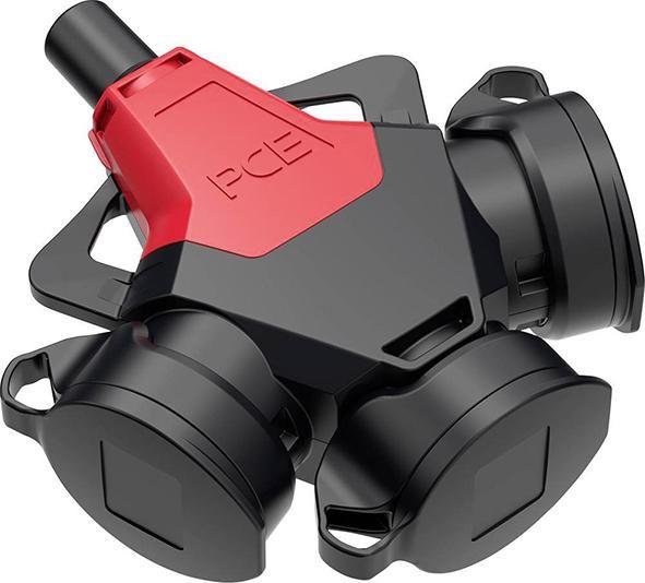 3-Wegekupplung Taurus2 Gummi mit Deckelband IP54 rot