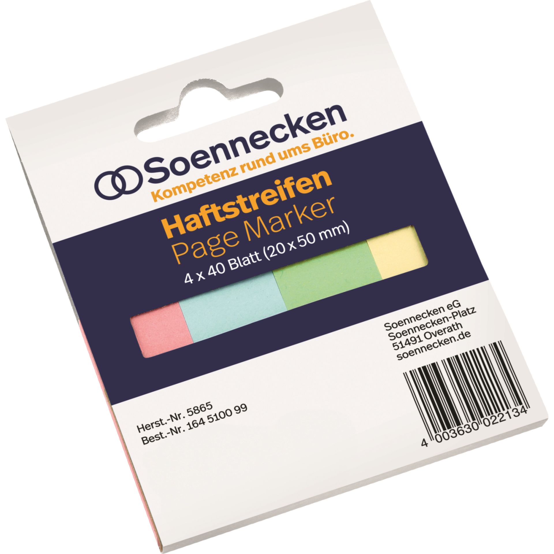 Haftstreifen RC 20x50mm 40Bl. sort. 4 St./Pack.