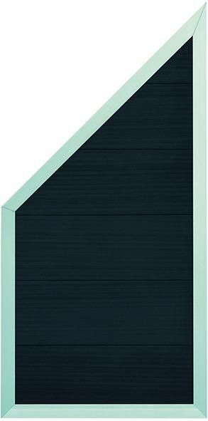 MALÖ-Serie Ecke anthrazit90 x 180/90 cm, WPC-Zaun ALU-Rahmen silber