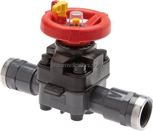 PVC-Membranventil (Hand) PVC / EPDM, Rp 1/2" Innengewinde