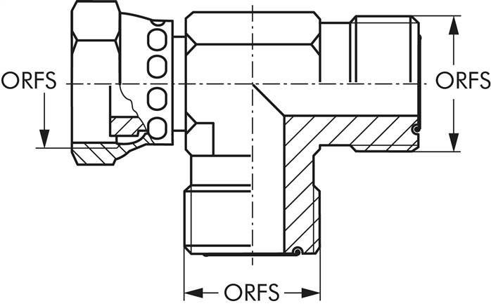 ORFS-L-Verschraubung UNF 9/16"-18(IG/AG/AG)