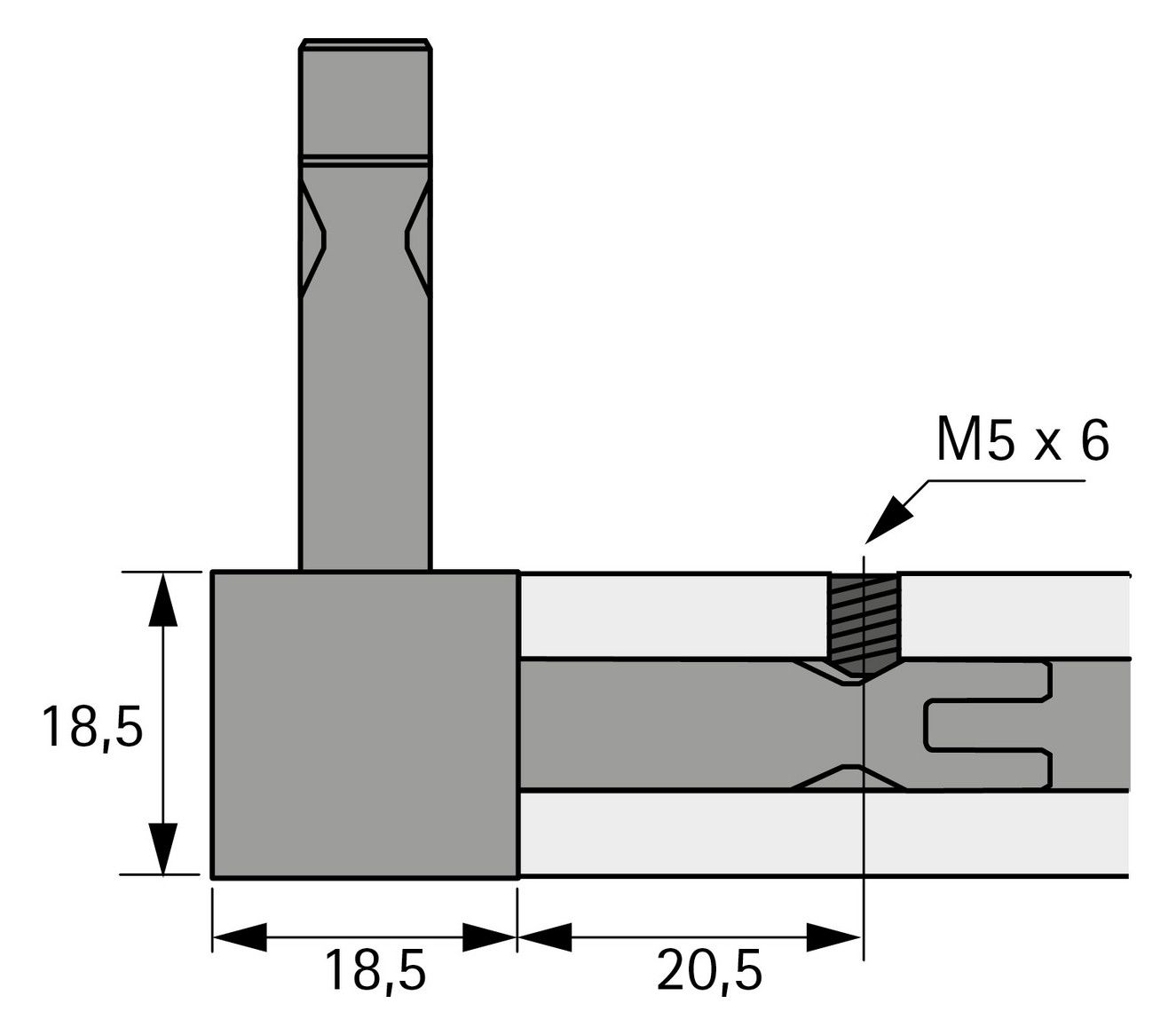 HETTICH CADRO Gewindestift M5 EDS OP