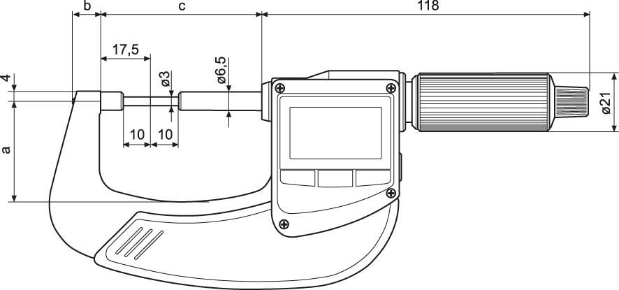 Dig.-Bügelmessschraube MICROMAHR 40 EWRi-B IP65 0-25 mm Int.-Wireless MAHR