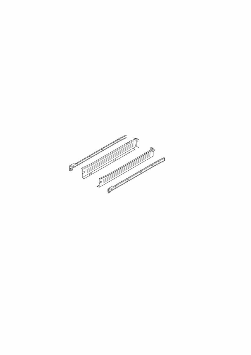 METABOX Stahlzarge,  N (54 mm),  Teilauszug, 25 kg, NL=350 mm, Steckversion, links/rechts, R9001 cremeweiß