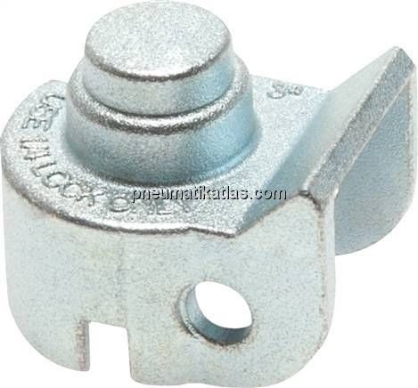 Kombigriff Größe 2, Schlossadapter zum Abschließen der Flachstahlgriffe, 6 mm Bo