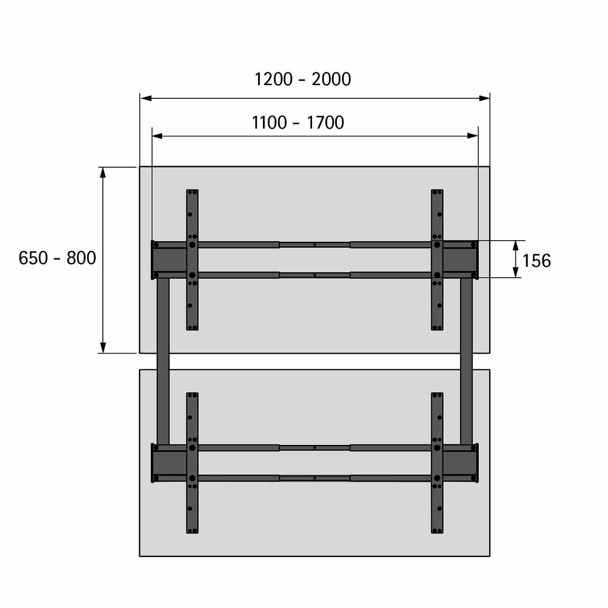 Steelforce Pro 670 SLS Tischgestell Highline Bench