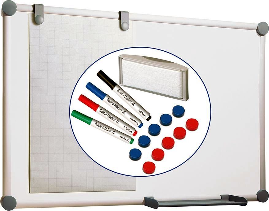 Whiteboard Komplett-Set H 900 x B 1200 mm