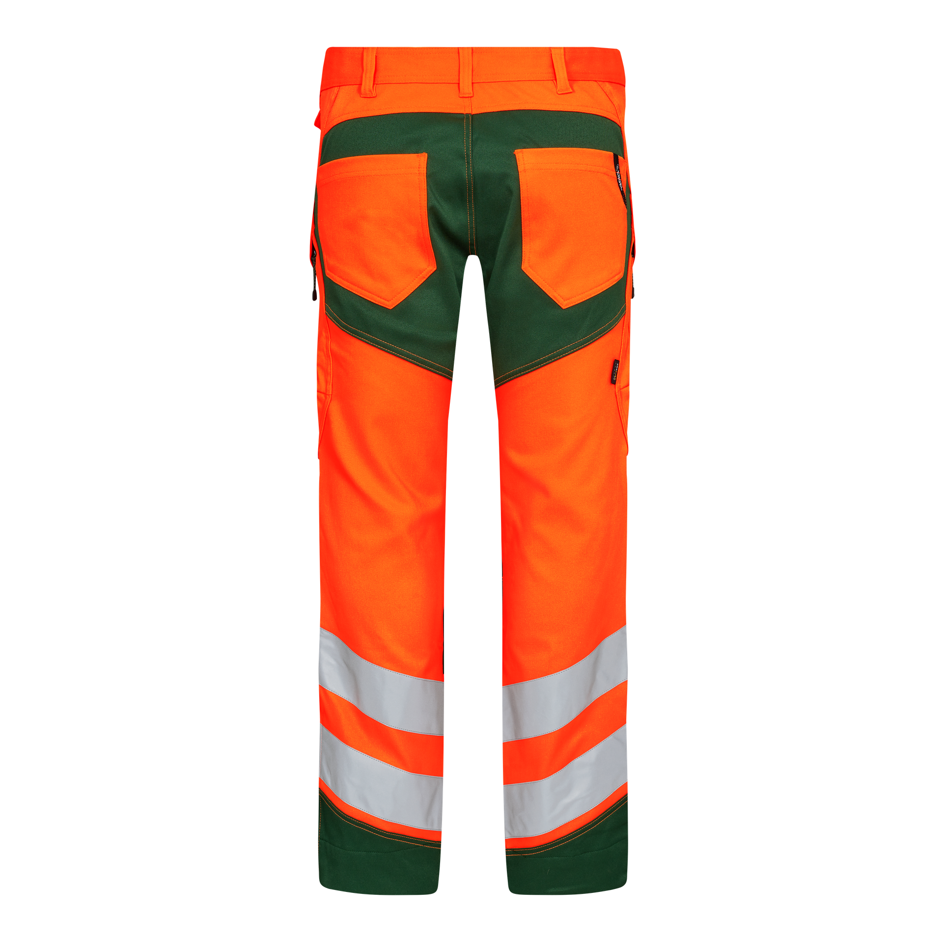 Safety Arbeitshose mit 2-Wege-Stretch Orange/Grün, Gr. 42