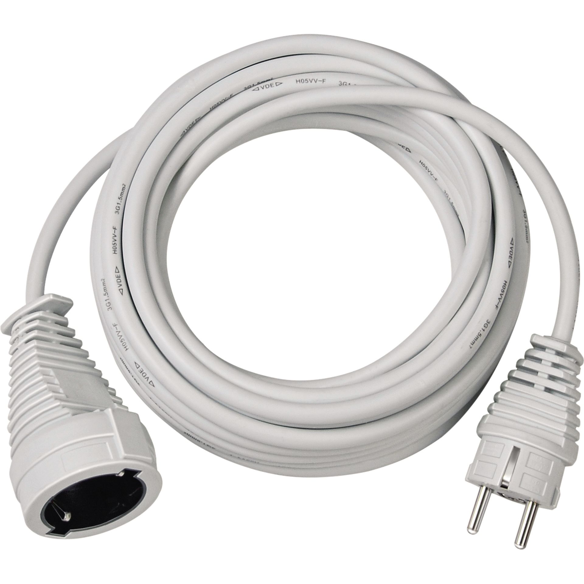 Verlängerungskabel H05VV-F 3G1,5 10m weiss