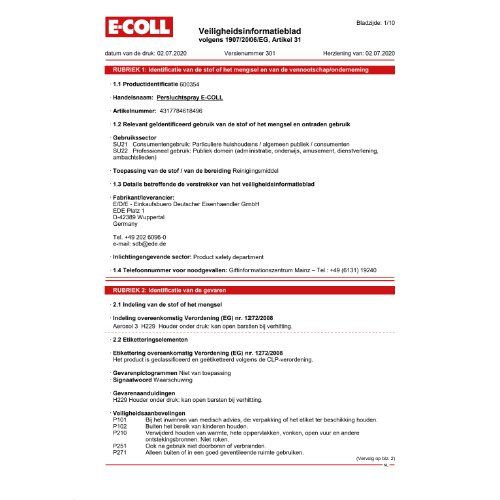 Druckluft unbrennbar 400ml E-COLL