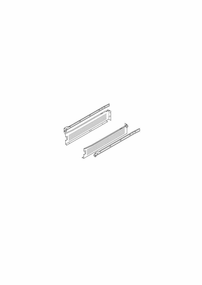 METABOX Stahlzarge,  M (86 mm),  Teilauszug, 25 kg, NL=270 mm, Steckversion, links/rechts, R9001 cremeweiß
