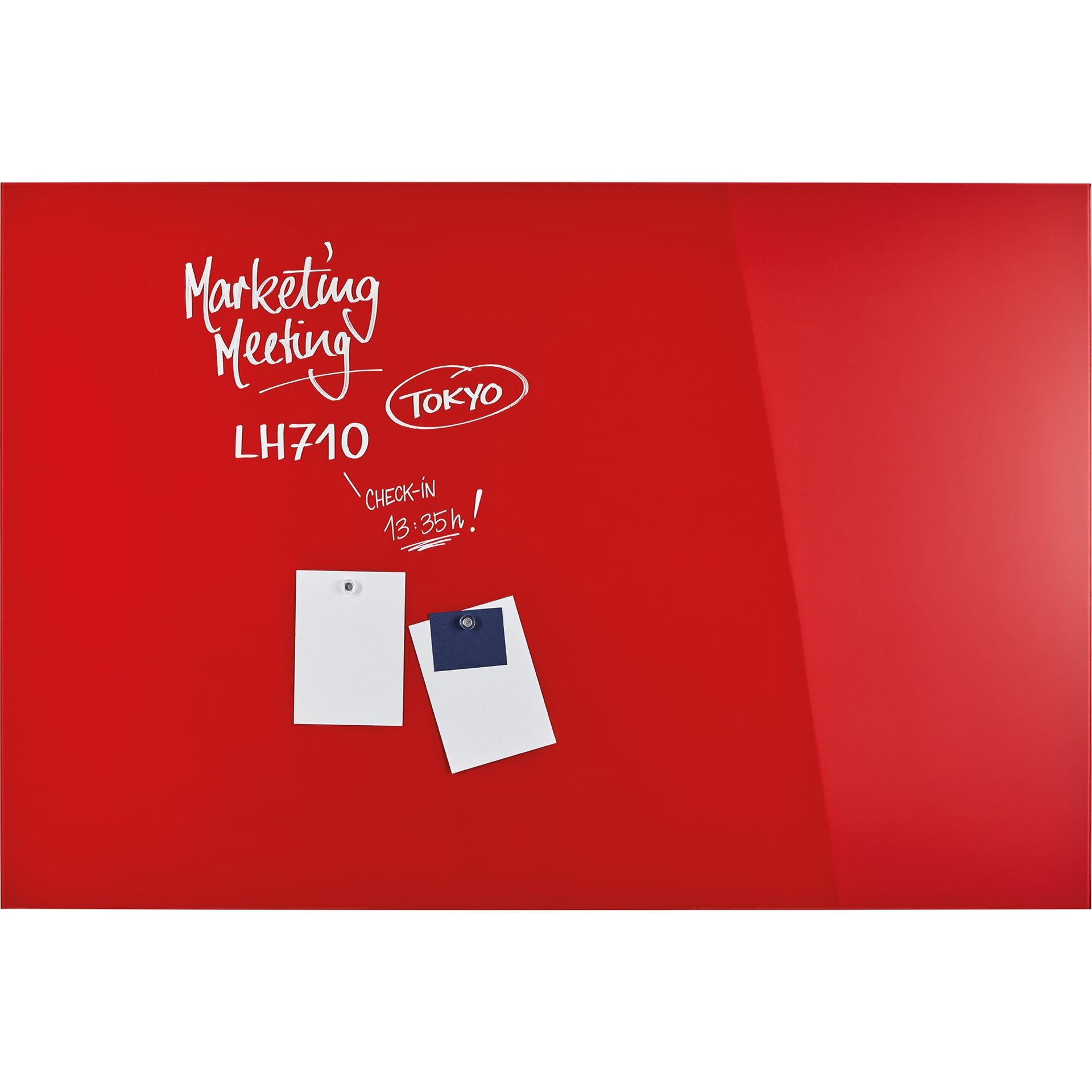 Design-Glasboards magnetisch rot