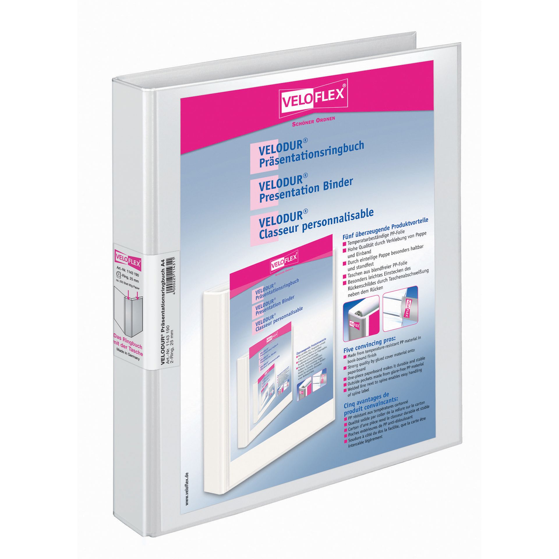 Präsentationsringbuch VELODUR RB 40mm weiß