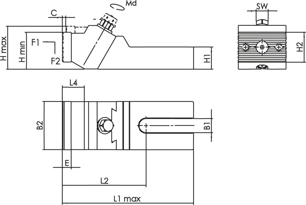 Stabilspannbacke 6497F flach, Gr.38 AMF