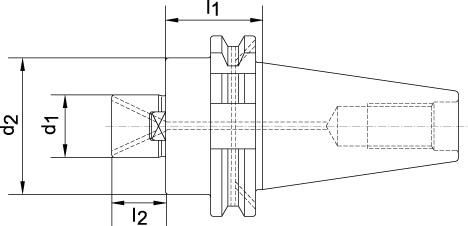 Aufsteckfräserdorn kurz DIN ISO 7388-1AD SK40 16mm HAIMER
