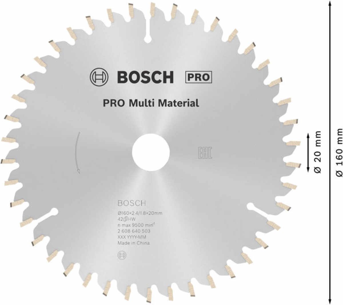 PRO Multi Material Kreissägeblatt, 160 x 2,4 x 20 mm