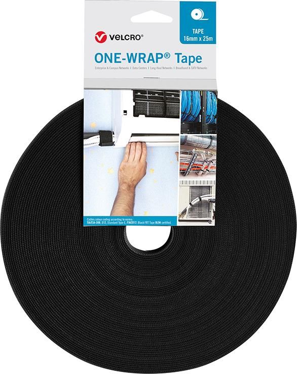 VELCRO Klettkabelbinder ONE-WRAP Tape 13mm x 25m, schwarz
