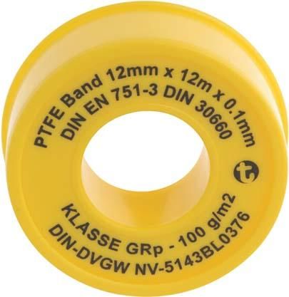 Dichtbandrolle PTFE 12m x 12mm x 0,1mm