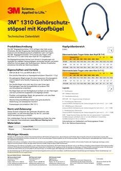 3M 1310 3M E-A-R Gehörschutzstöpsel mit Kopfbügel 26 dB 10 Stück/Packung 1310