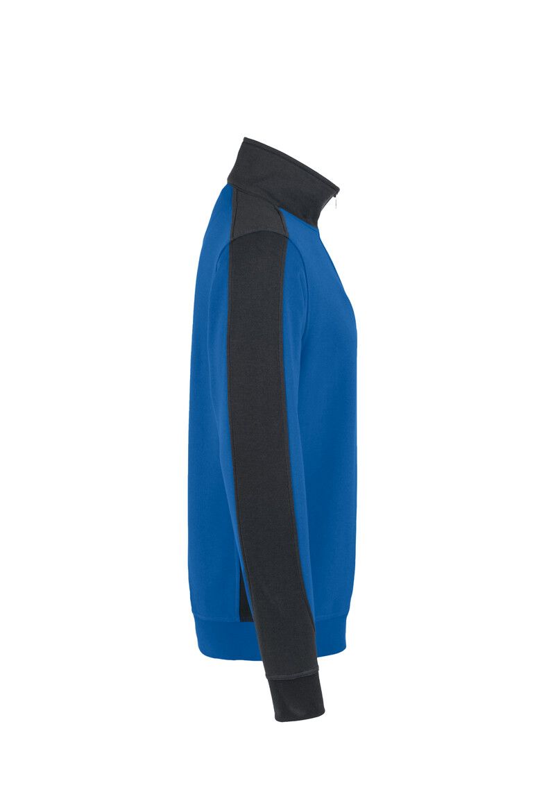 HAKRO Zip-Sweatshirt Contrast MIKRALINAR® royalblau/anthrazit, XS