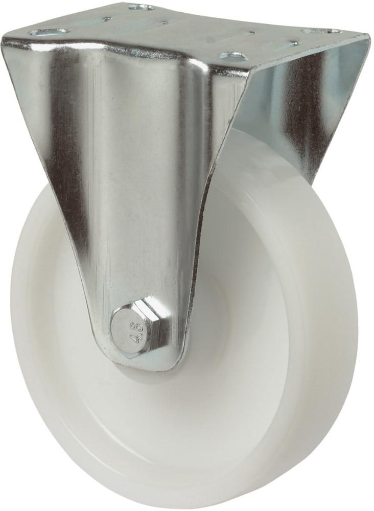 Bockrolle 125mm L410.B10 Platte,Kst.weiß,RL L410.B10.125 BS ROLLEN