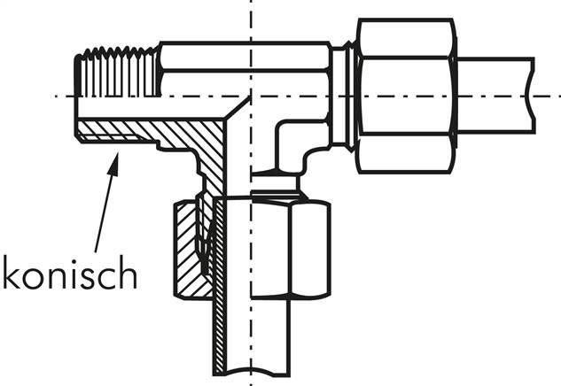 LE-Schneidringverschraubung M 8x1 (konisch)-4 LL (M8x1), Stahl verzinkt